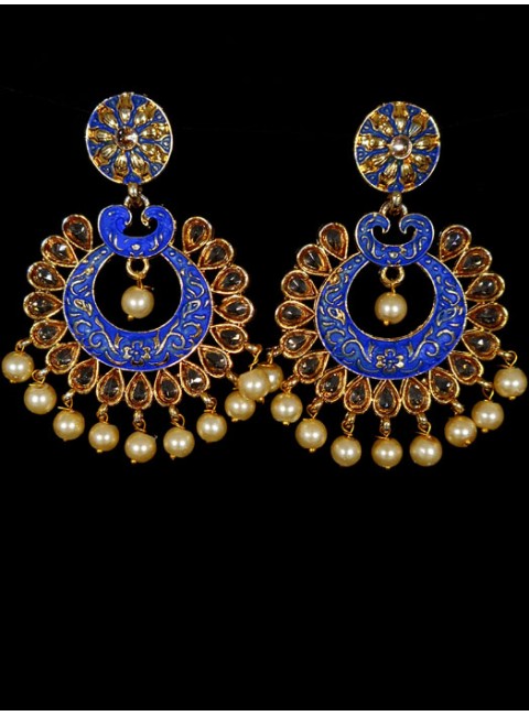 Reverse Ad Earrings With Meenakari Work